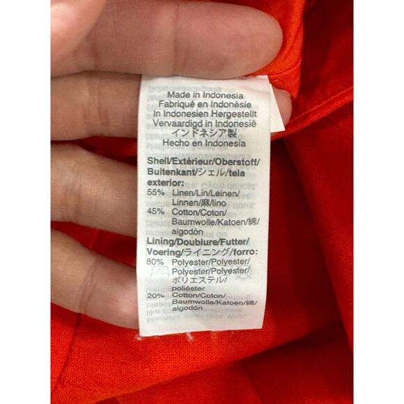 J. Crew Womens Orange Linen Blend Button Front Mini Skirt Size 4 Nautical Casual - Picture 7 of 12